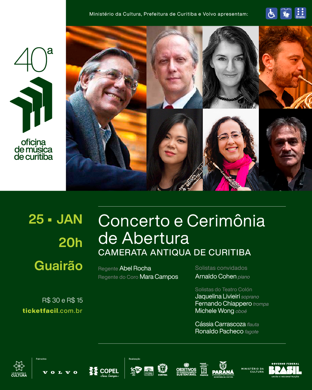 Cartaz do Concerto de Abertura da 40ª Oficina de Música de Curitiba