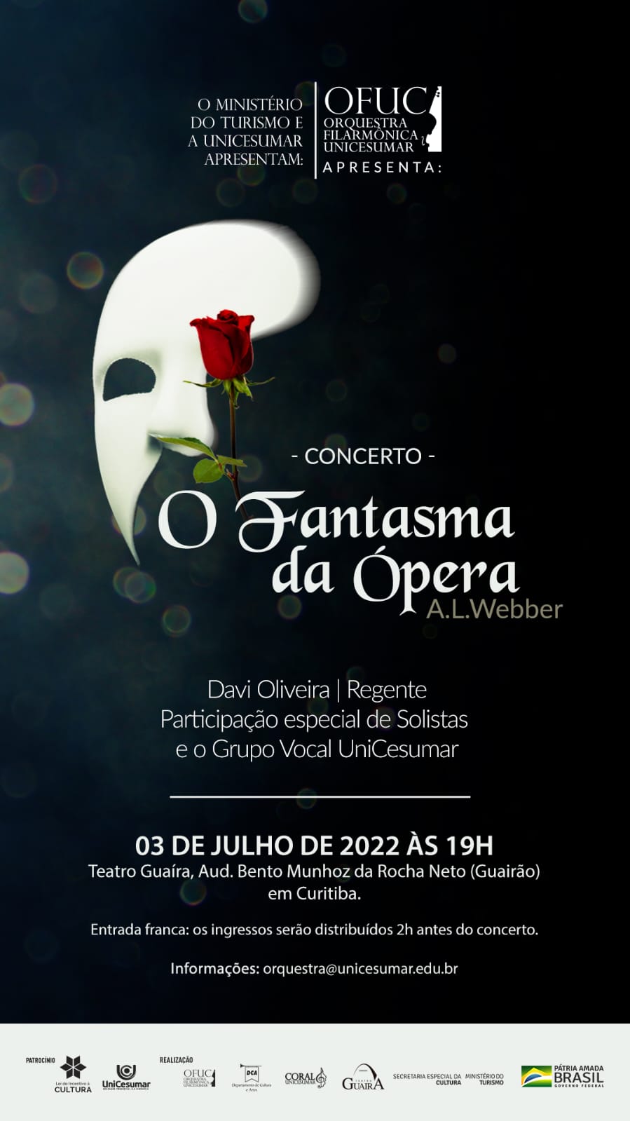 CONCERTO “O FANTASMA DA ÓPERA” – CORO E ORQUESTRA FILARMÔNICA UNICESUMAR.