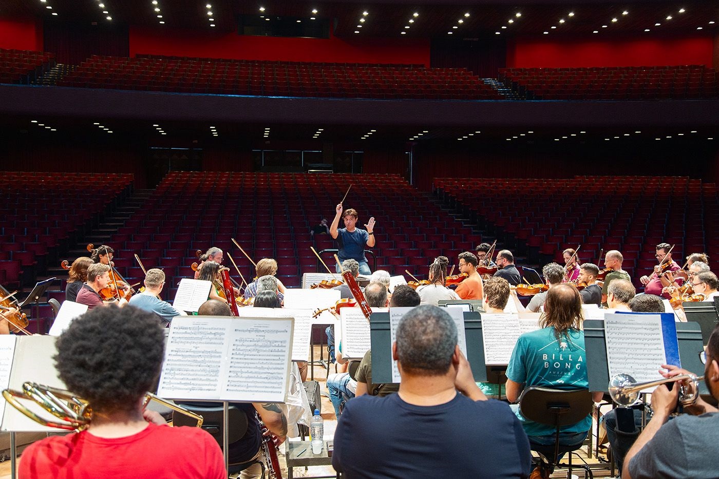 Ensaio da Orquestra com o maestro Caludio Cohen no Guairão