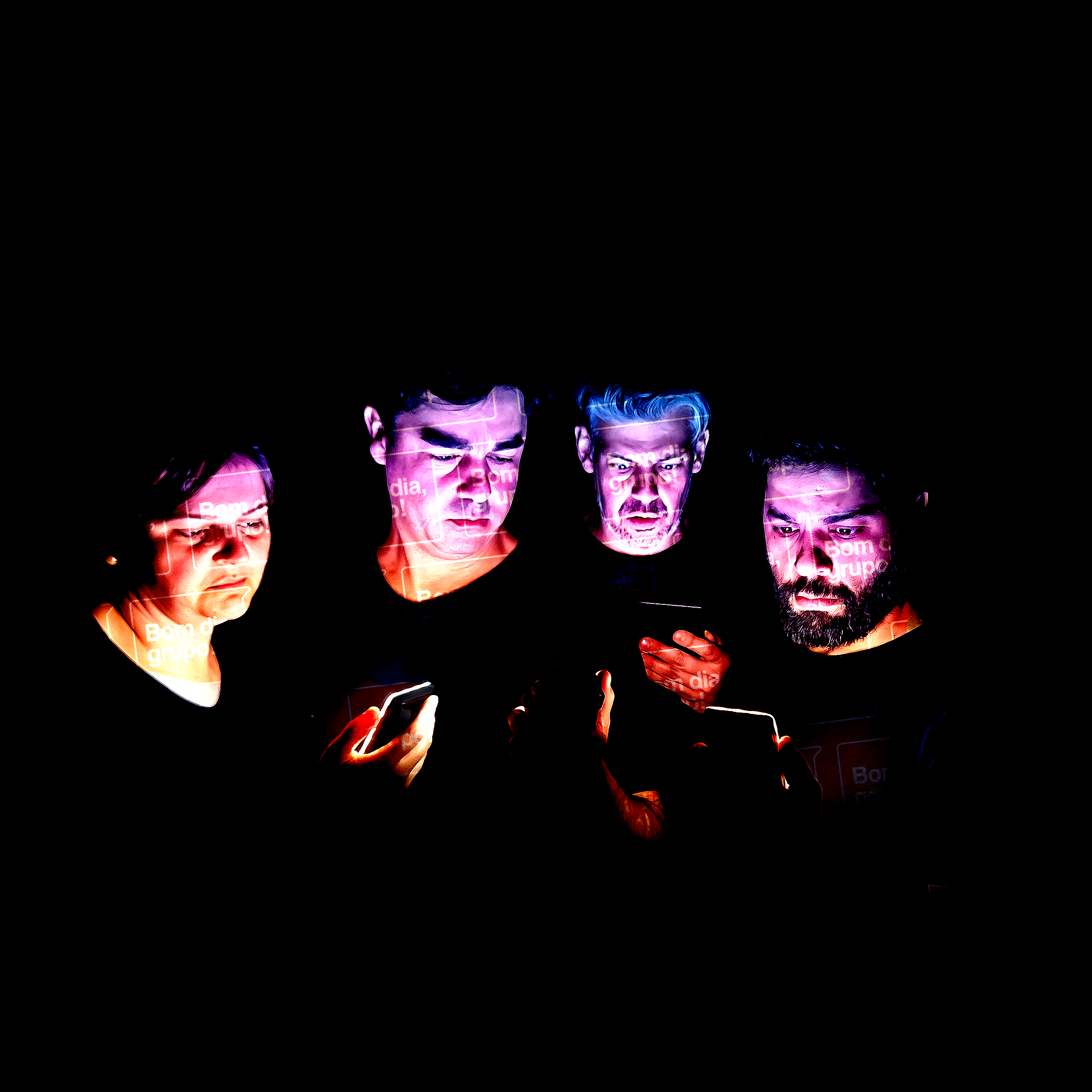 A sátira aborda a maneira como utilizamos a tecnologia dos celulares em nosso dia a dia, destacando temas como o excesso de tempo olhando para a tela, a falta de comunicação interpessoal, os cancelamentos virtuais e os golpes digitais.