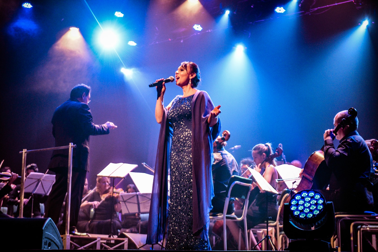 Orquestra cordas do iguaçu e cantora junto