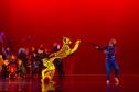 Apresentação do espetáculo, com as figuras do folclore, em 2022 no palco do Guaíra
