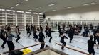 Alunos e bailarinos da companhia Focus durante a oficina