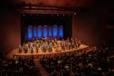 Orquestra no palco do Guairão
