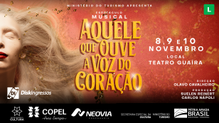 Material de divulgação do espetáculo Aquele que Ouve a Voz do Coração