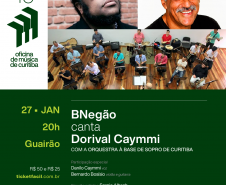 Arte com a programação da primeira semana da Oficina de Música