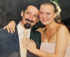 foto de casamento de Juliane e Romildo
