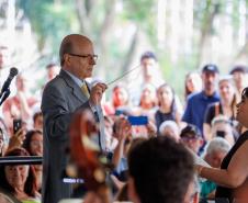 MON ficou lotado para celebrar a genialidade de Mozart com a Orquestra Sinfônica do Paraná, sob a regência do maestro Roberto Tibiriçá e a participação especial da soprano Marilia Vargas.