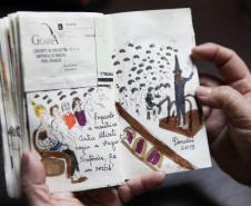 Fã da Orquestra Sinfônica do Paraná e de Beatles, artista ilustra concertos há uma década