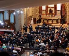 A útima apresentação da Orquestra Sinfônica do Paraná deste ano do projeto "Guaíra para Todos " na Igreja Matriz de Campo Largo.