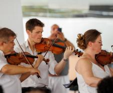 Orquestra Sinfônica do Paraná no Museu Oscar Niemeyer em dezembro de 2025