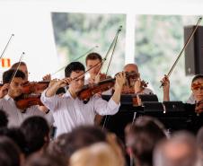 Orquestra Sinfônica do Paraná no Museu Oscar Niemeyer em dezembro de 2025