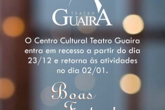 Centro Cultural Teatro Guaíra estará em recesso até dia 1 de janeiro 