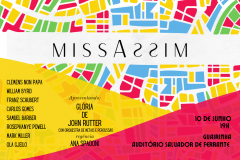 Arte gráfica divulgando as informações do evento Missa Assim