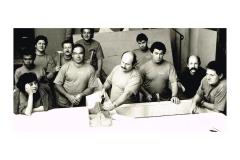 Rosa Magalhães com equipe de cenografia do Teatro Guaíra