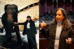 Na foto, a violinista Simone Savytzky lembra da Mila, que recebia os músicos na porta do teatro.