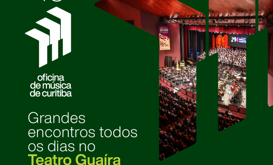 Arte com a programação da primeira semana da Oficina de Música