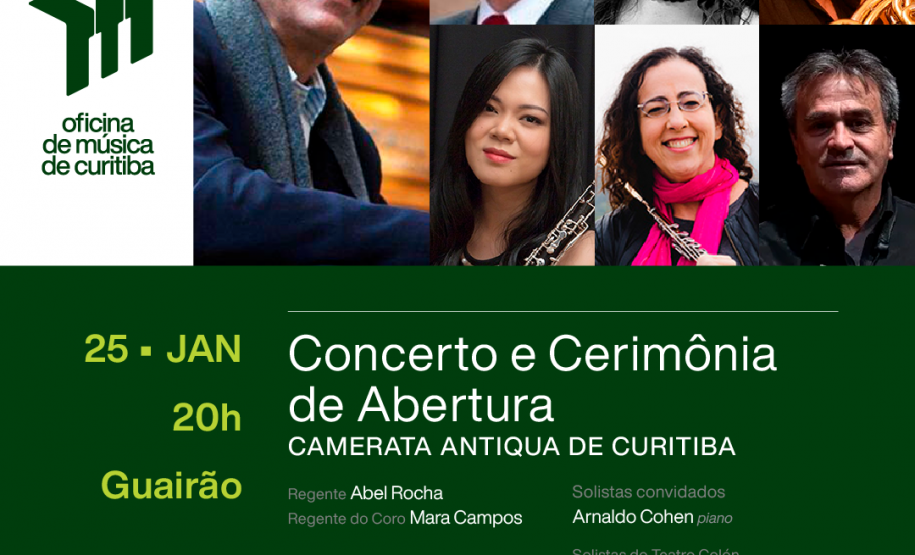 Arte com a programação da primeira semana da Oficina de Música