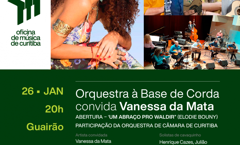 Arte com a programação da primeira semana da Oficina de Música