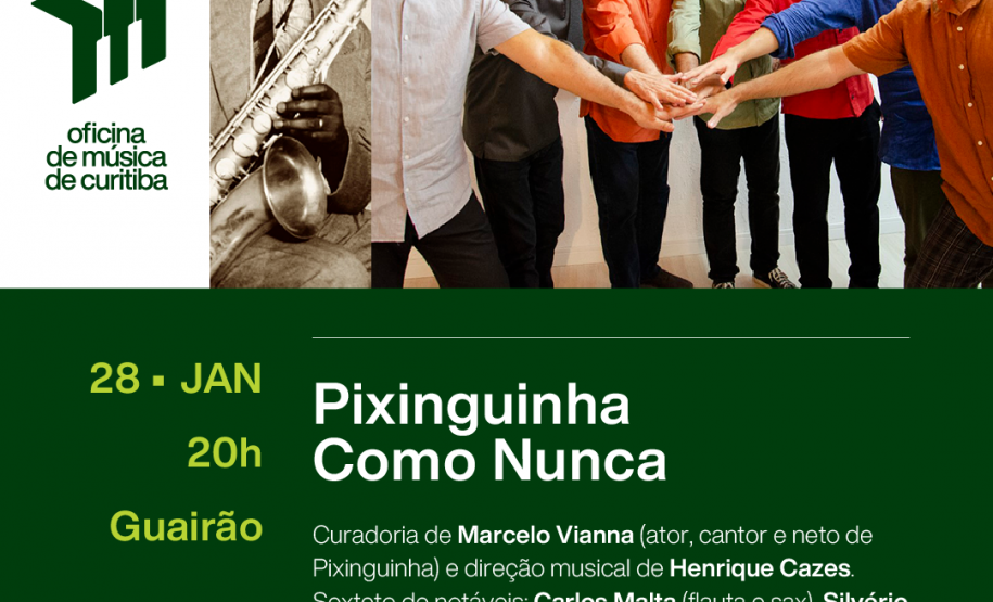 Arte com a programação da primeira semana da Oficina de Música