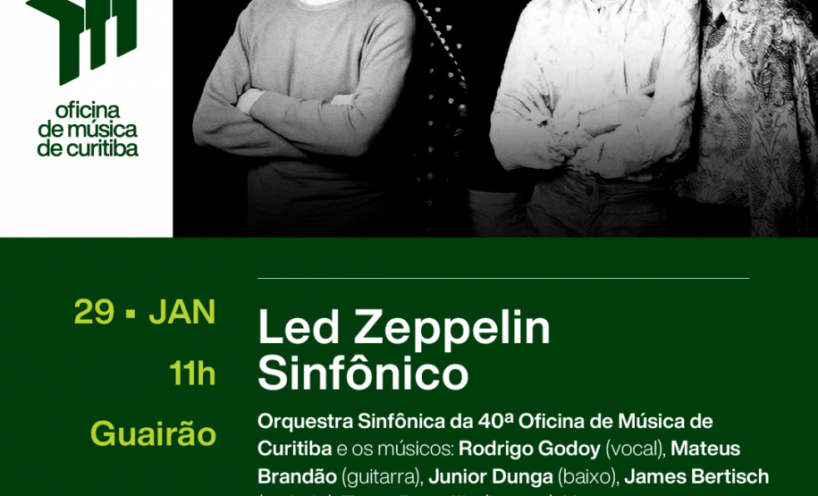 Arte com a programação da primeira semana da Oficina de Música