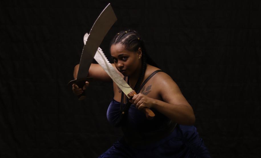 Atrizes no espetáculo