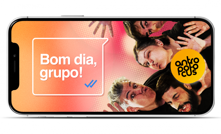 A sátira aborda a maneira como utilizamos a tecnologia dos celulares em nosso dia a dia, destacando temas como o excesso de tempo olhando para a tela, a falta de comunicação interpessoal, os cancelamentos virtuais e os golpes digitais.