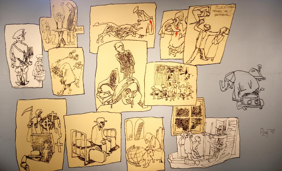 Teatro Guaira, 140 anos do Teatro Guaíra, murais do Poty Lazzarotto